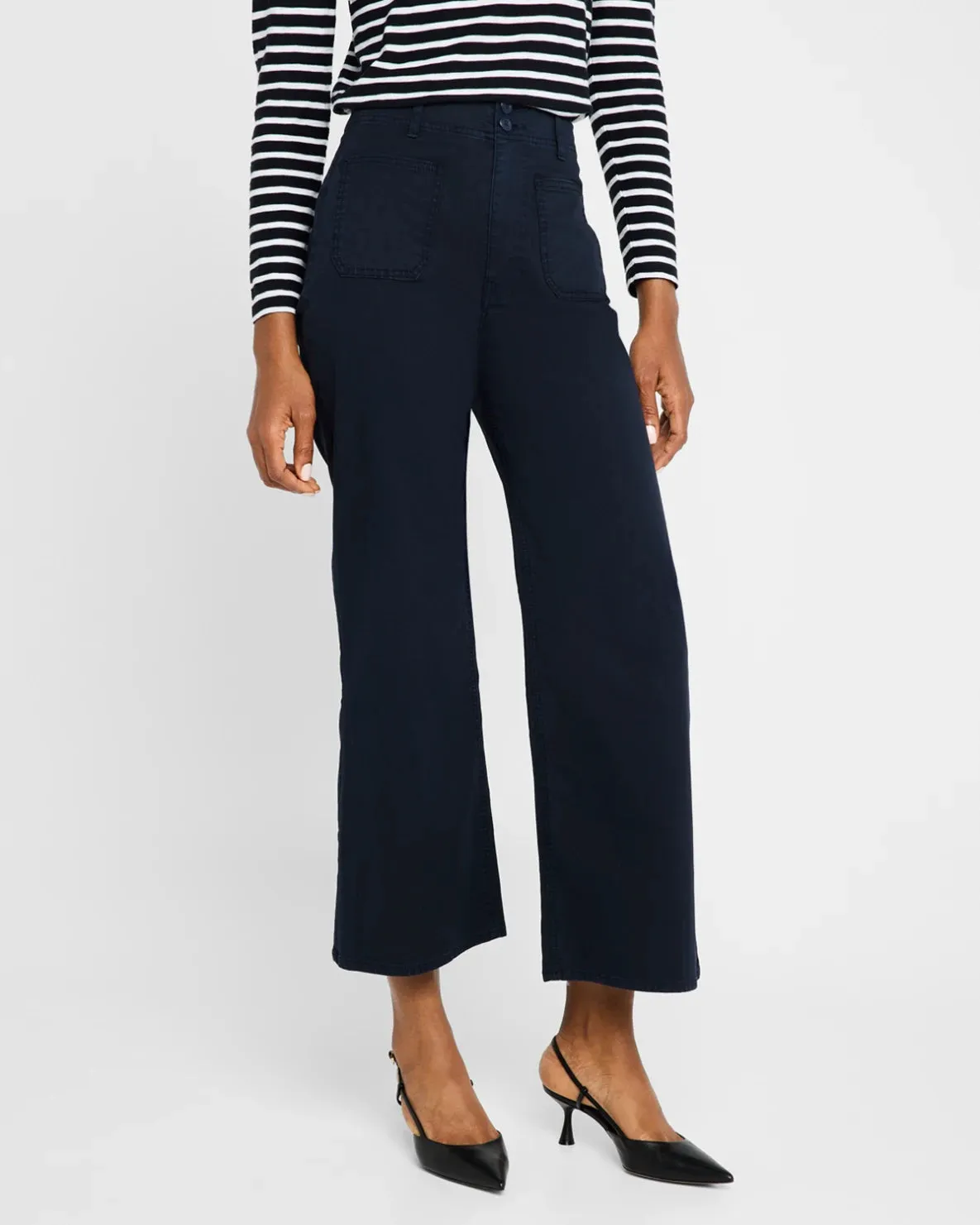 VERONICA BEARD GRANT HEM CROPPED WIDE-LEG PANT