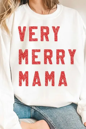 VERY MERRY MAMA GRAPHIC SWEATSHIRT