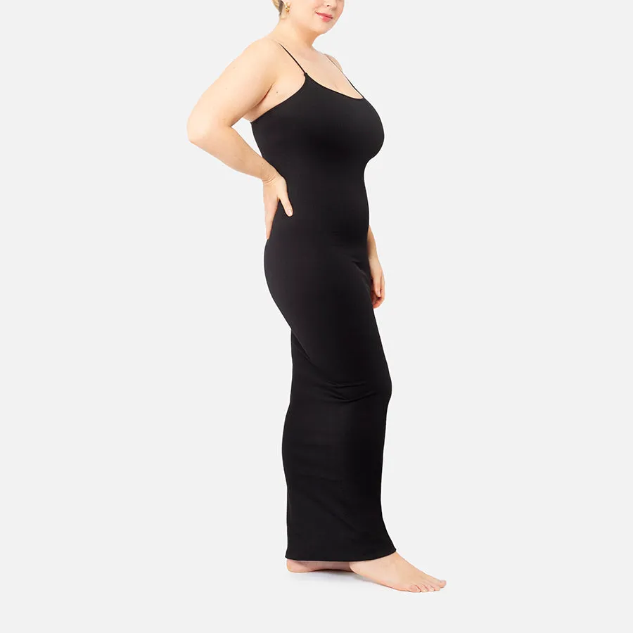 Vestido largo de tirante delgado Rib Knit