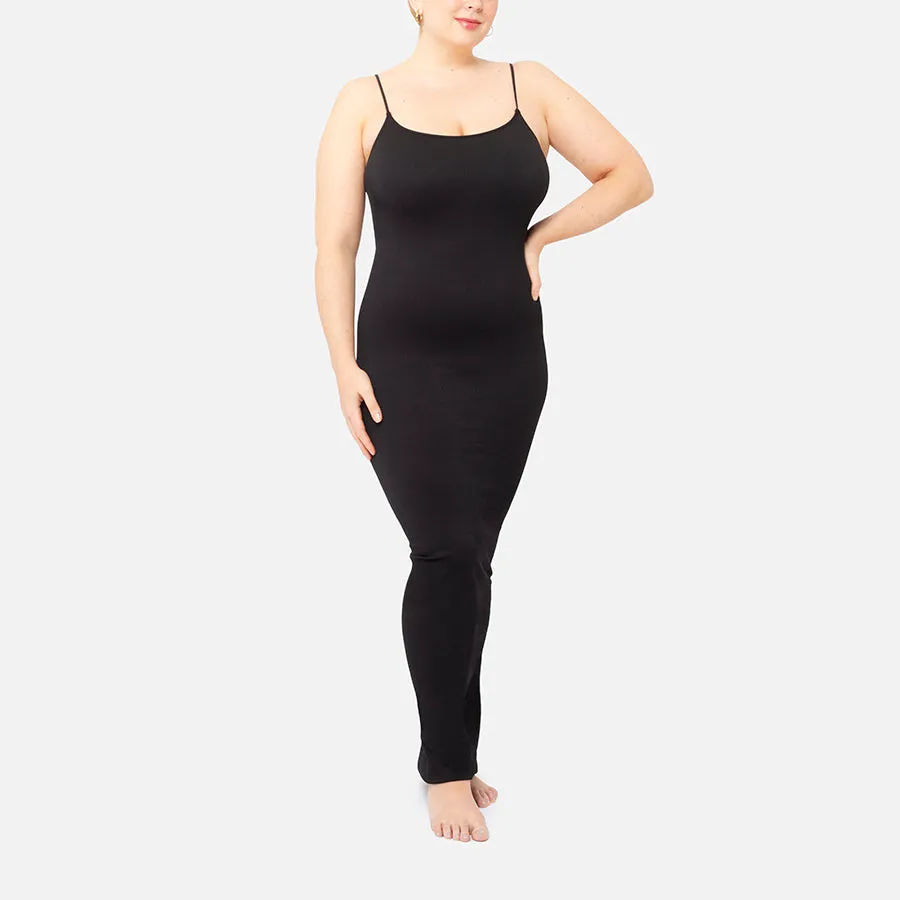Vestido largo de tirante delgado Rib Knit