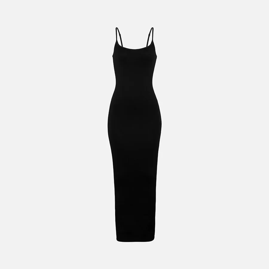 Vestido largo de tirante delgado Rib Knit
