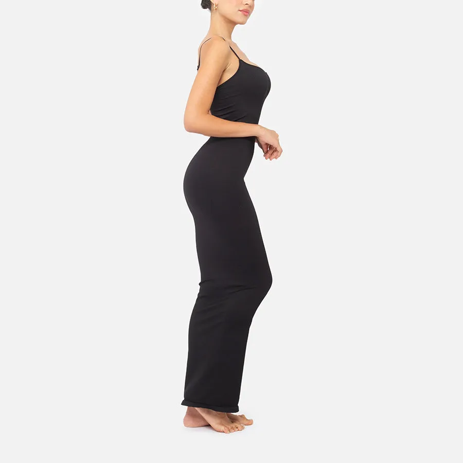 Vestido largo de tirante delgado Rib Knit