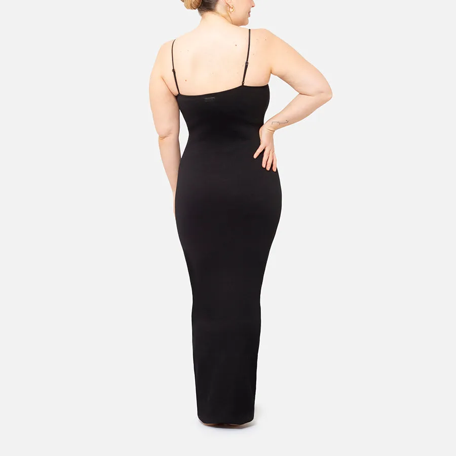 Vestido largo de tirante delgado Rib Knit