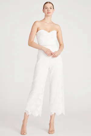 Vida White Lace Jumpsuit by ML Monique Lhuillier - RENTAL