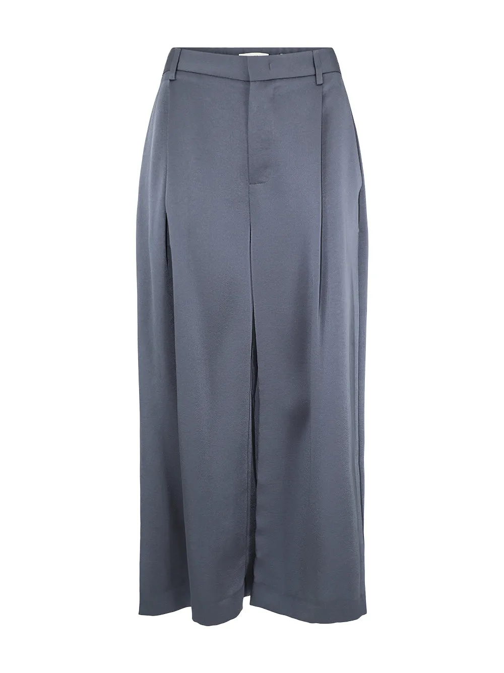 Vince Mid-Rise Satin Culotte in Dark Water