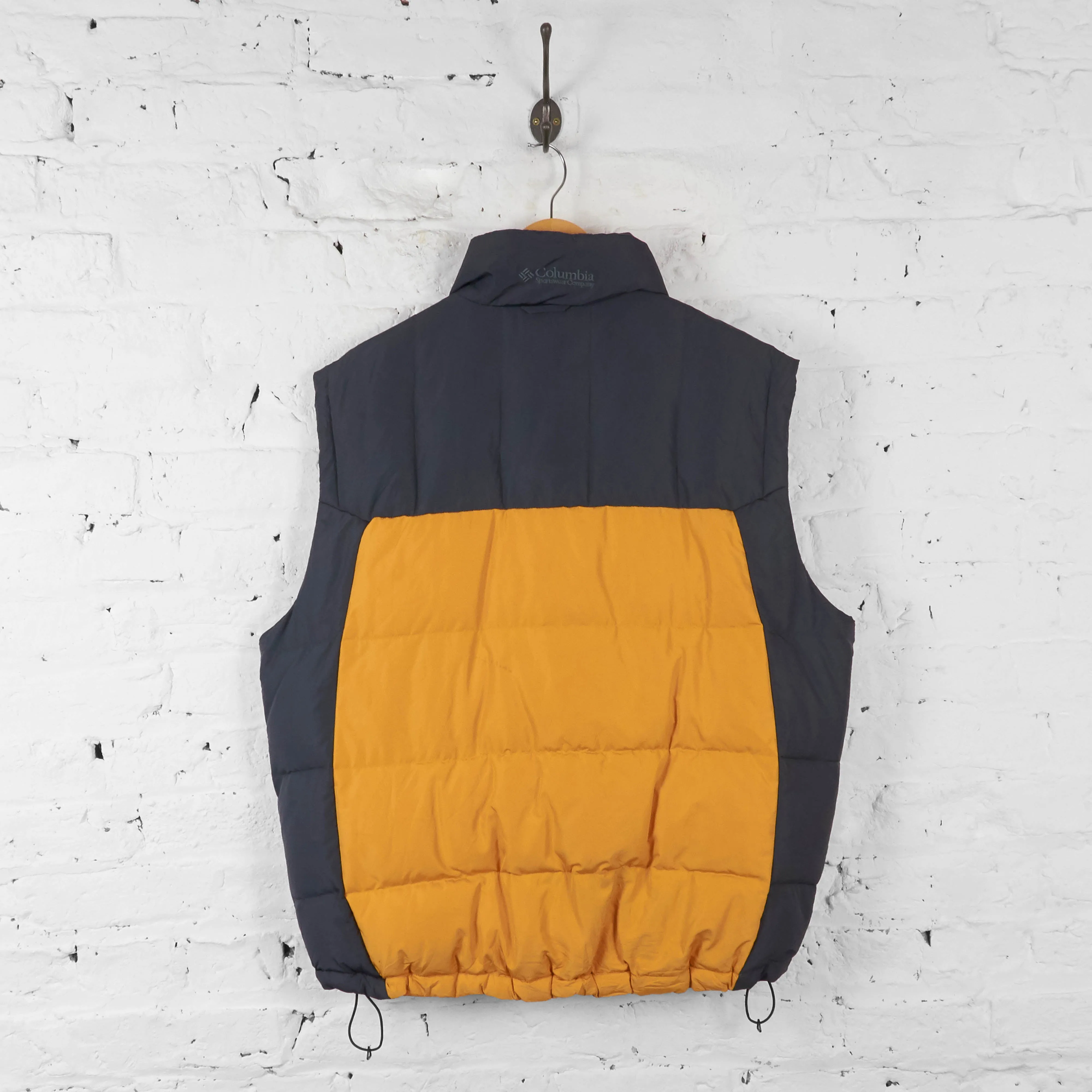 Vintage Columbia Gilet Puffer Jacket - Grey/Yellow - XL