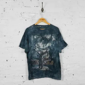 Vintage Tie Dye Native American T-shirt - Blue - M