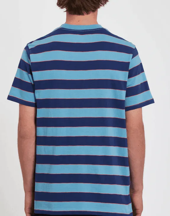 Volcom Maxer Stripe Crew Tee Blueprint