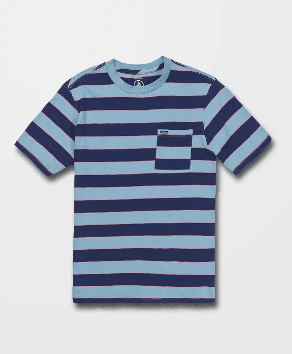 Volcom Maxer Stripe Crew Tee Blueprint