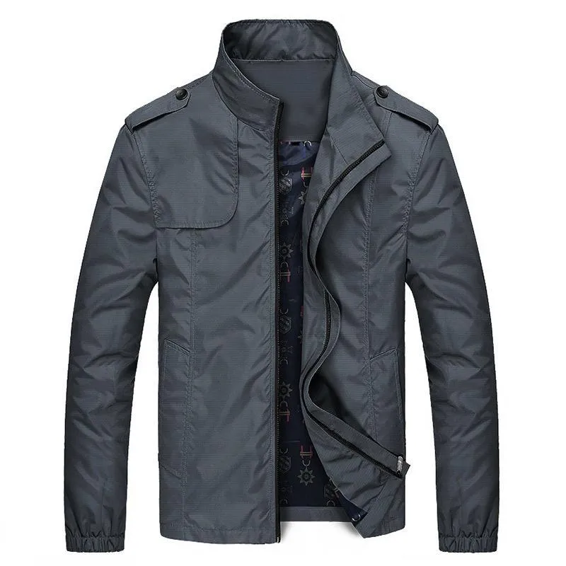West Louis™ Autumn Solid Stand Collar Windproof Jacket