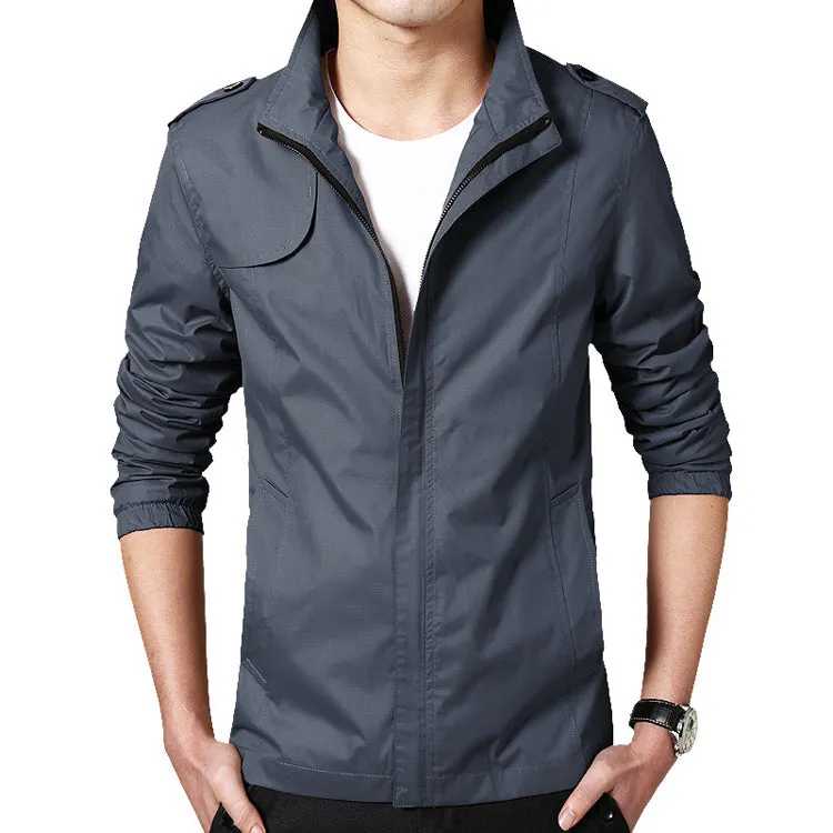 West Louis™ Autumn Solid Stand Collar Windproof Jacket