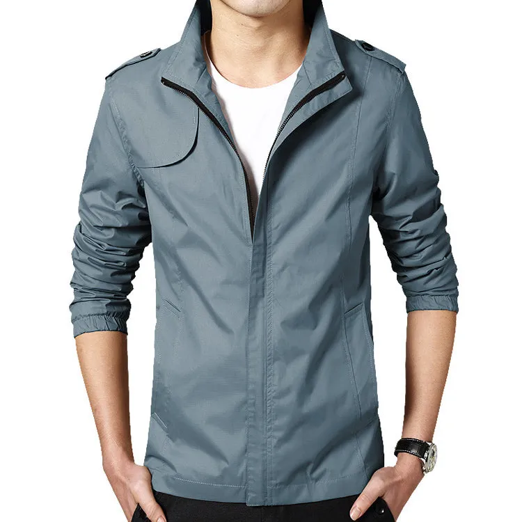 West Louis™ Autumn Solid Stand Collar Windproof Jacket