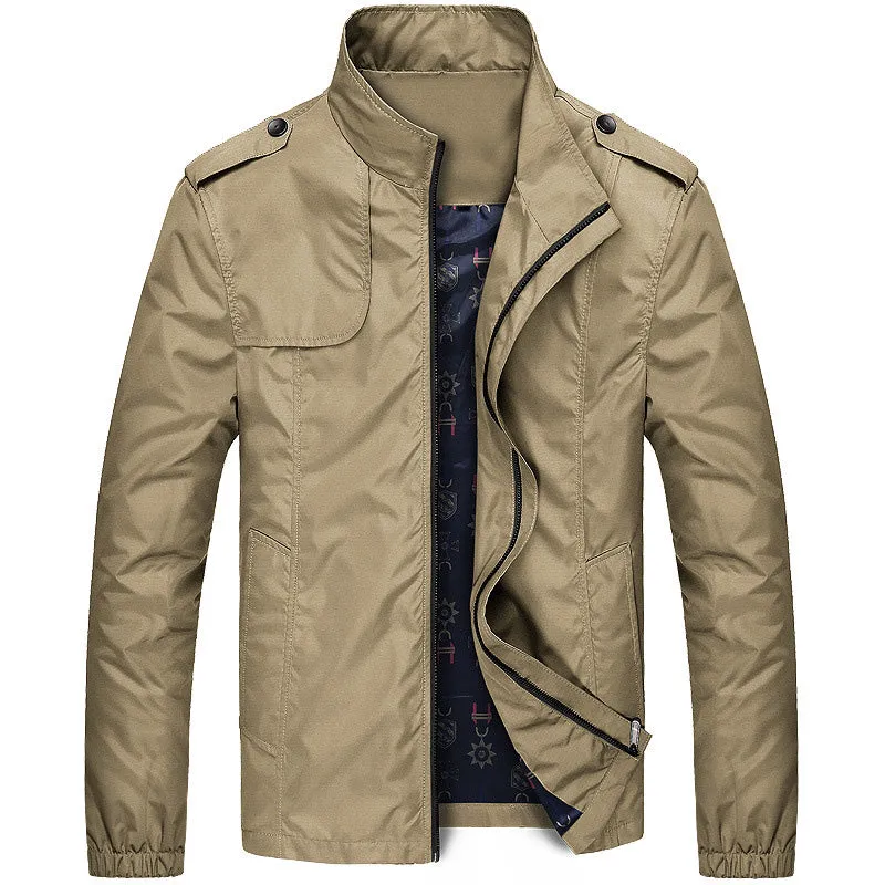 West Louis™ Autumn Solid Stand Collar Windproof Jacket