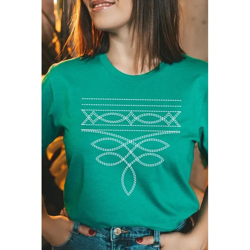 Western Boot Stitch Graphic Plus Tee