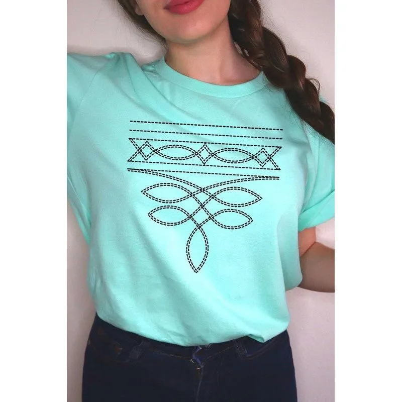 Western Boot Stitch Graphic Plus Tee
