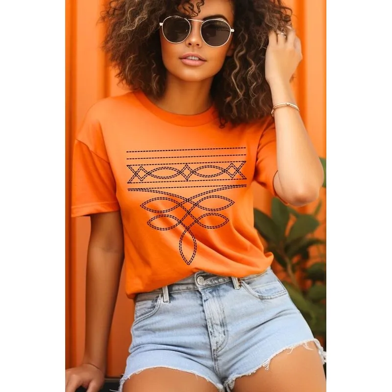 Western Boot Stitch Graphic Plus Tee