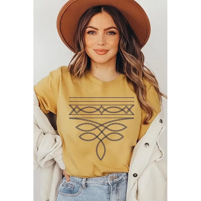 Western Boot Stitch Graphic Plus Tee