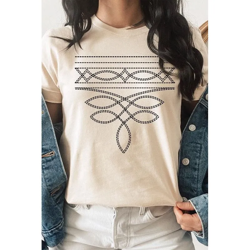 Western Boot Stitch Graphic Plus Tee