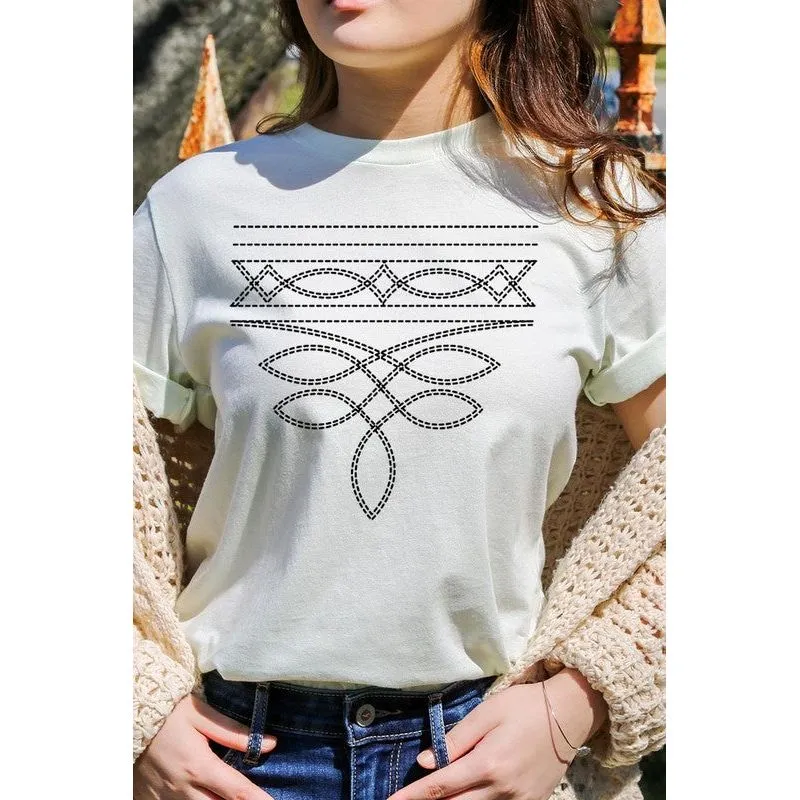 Western Boot Stitch Graphic Plus Tee