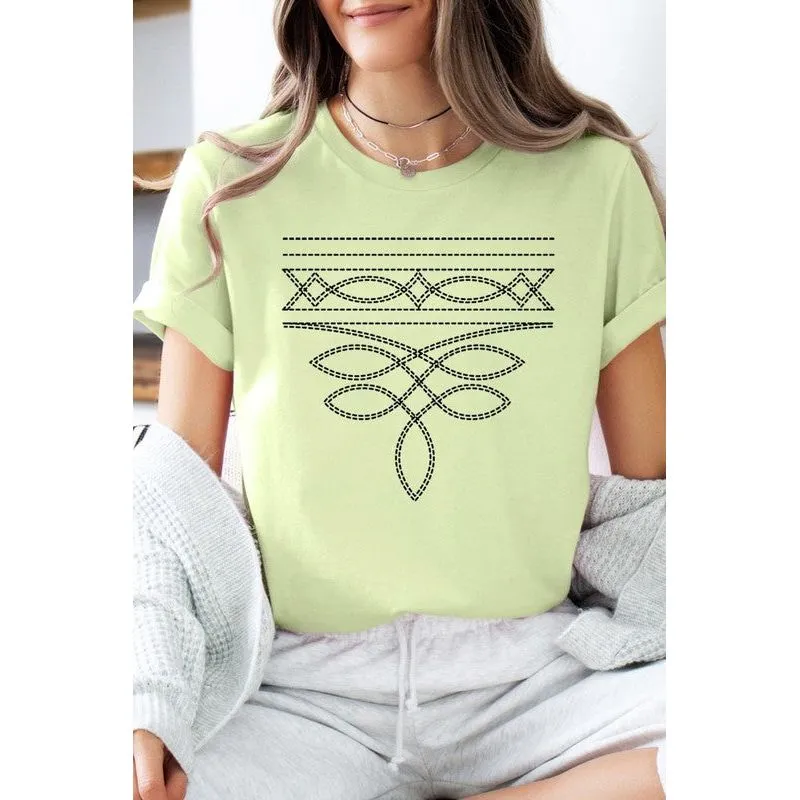 Western Boot Stitch Graphic Plus Tee