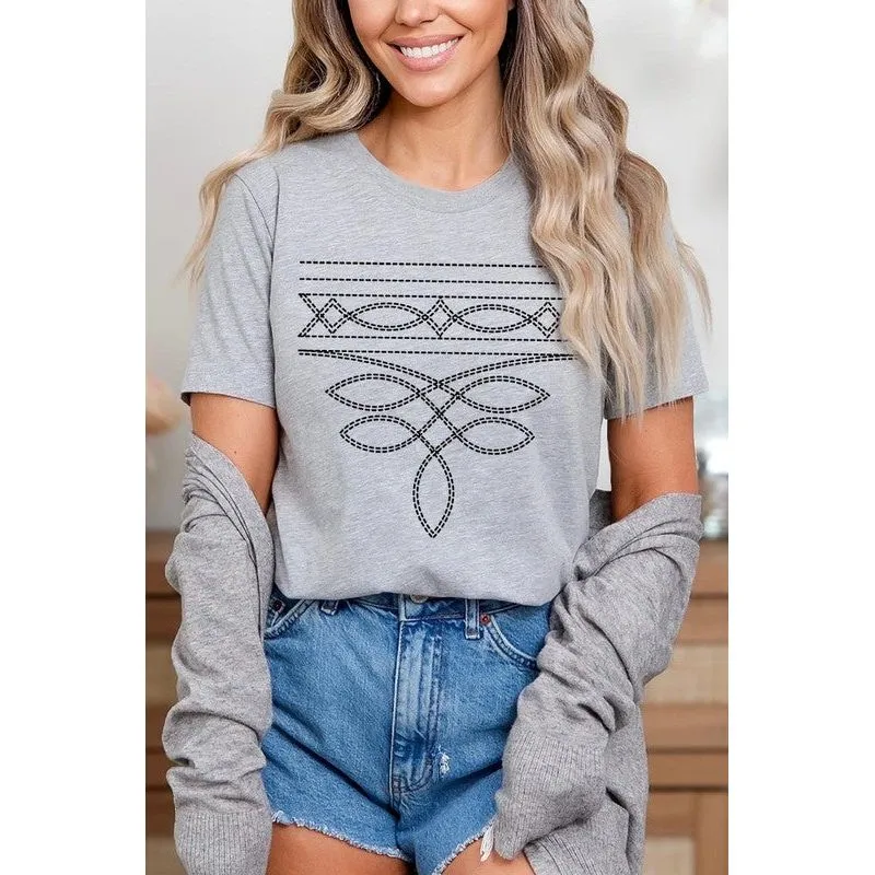 Western Boot Stitch Graphic Plus Tee