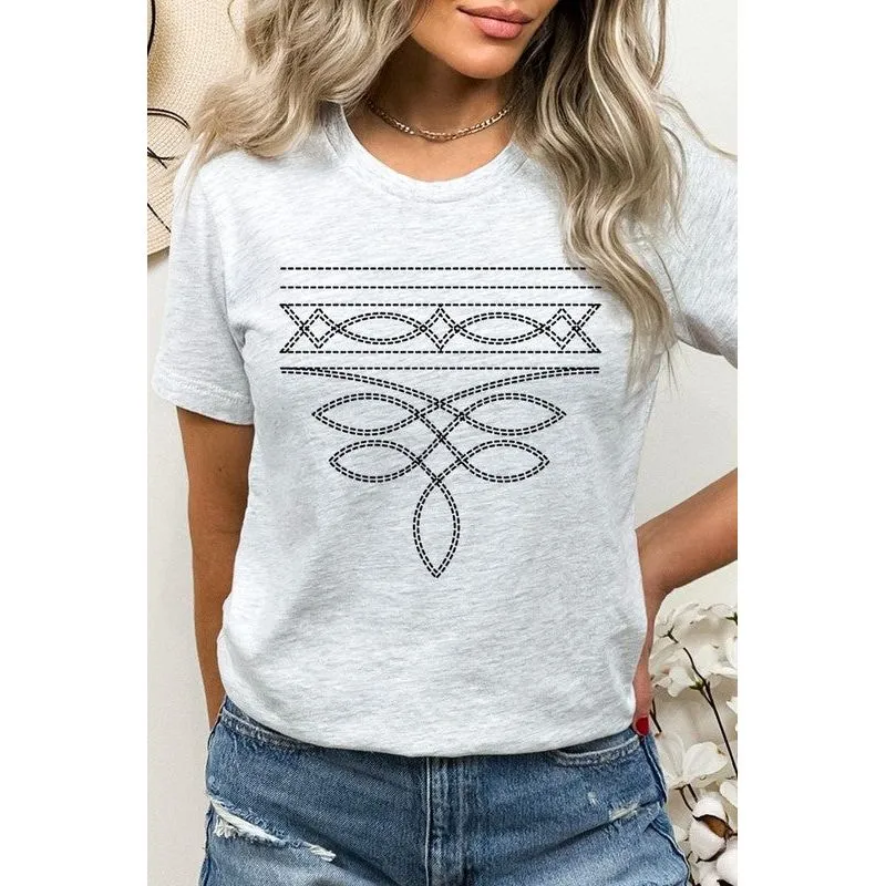Western Boot Stitch Graphic Plus Tee