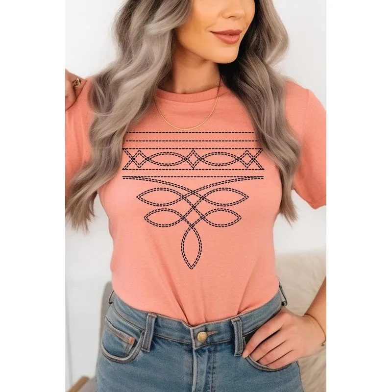 Western Boot Stitch Graphic Plus Tee