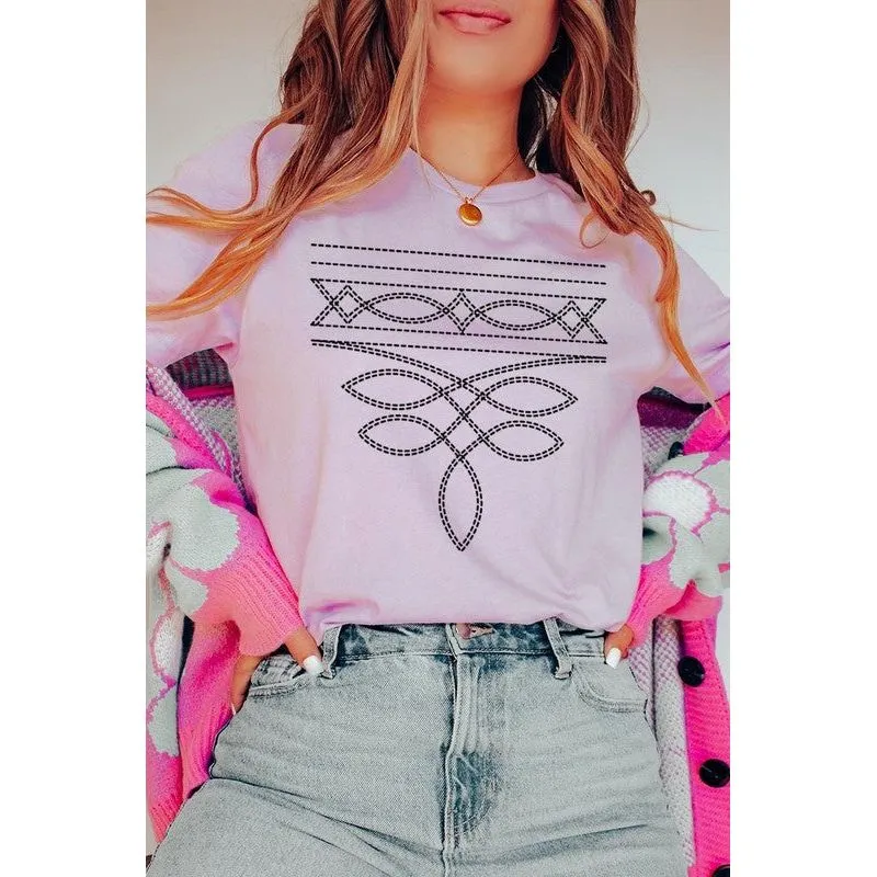 Western Boot Stitch Graphic Plus Tee