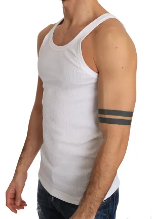 White Cotton Sleeveless Tank T-shirt Top