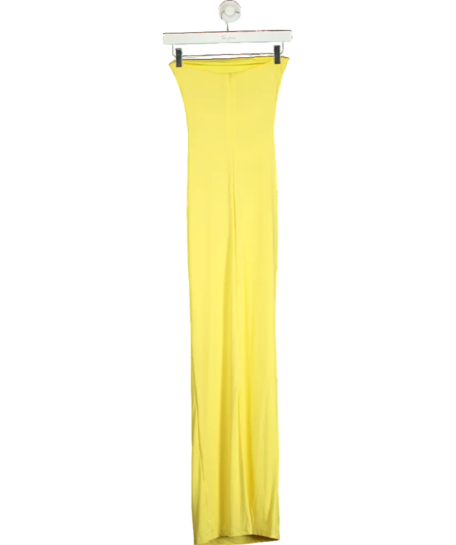 White Fox Yellow Midnight Rain Maxi Dress Lemon UK XS