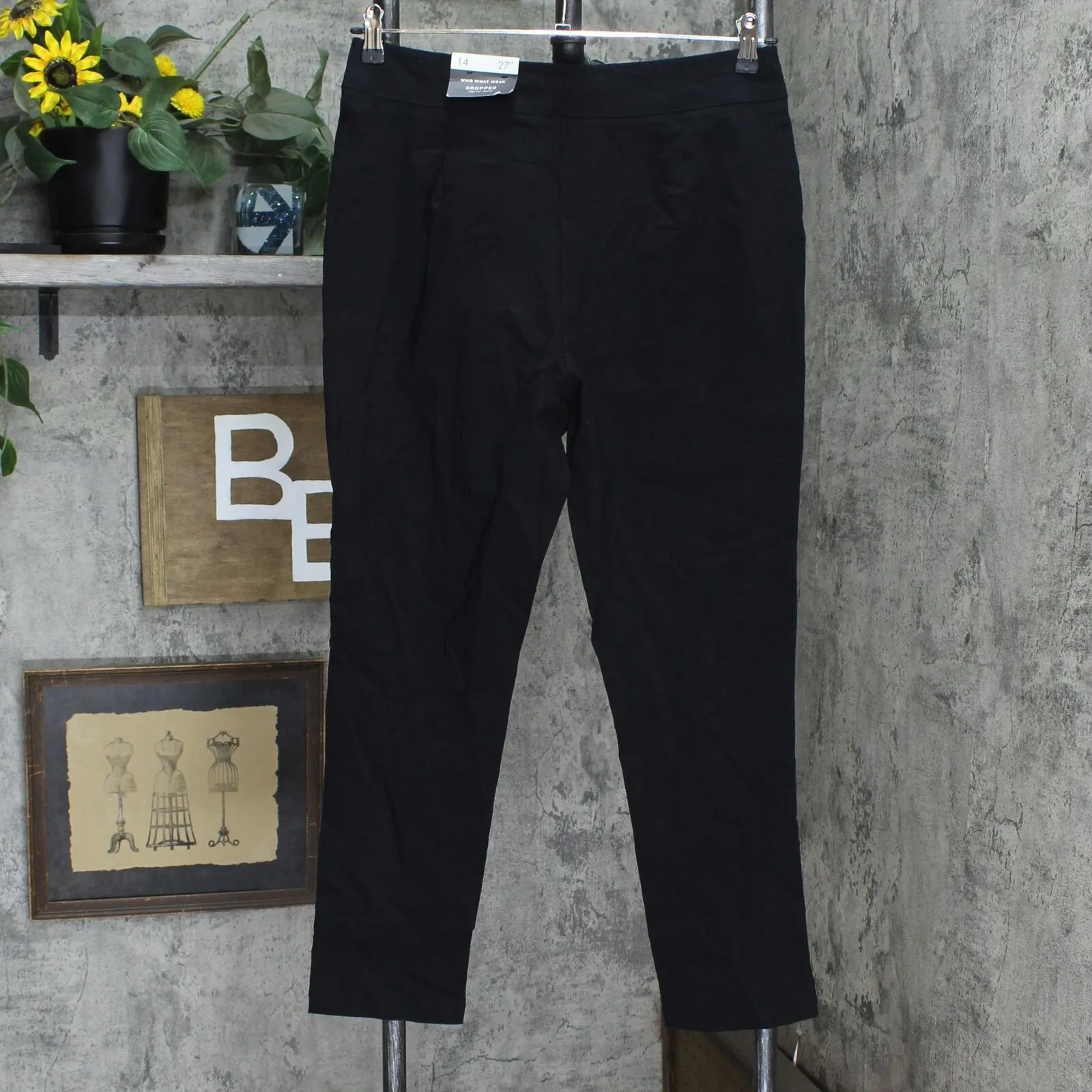 Who What Wear Women's High Rise Skinny Crop Pant Black 14 LP-W041
