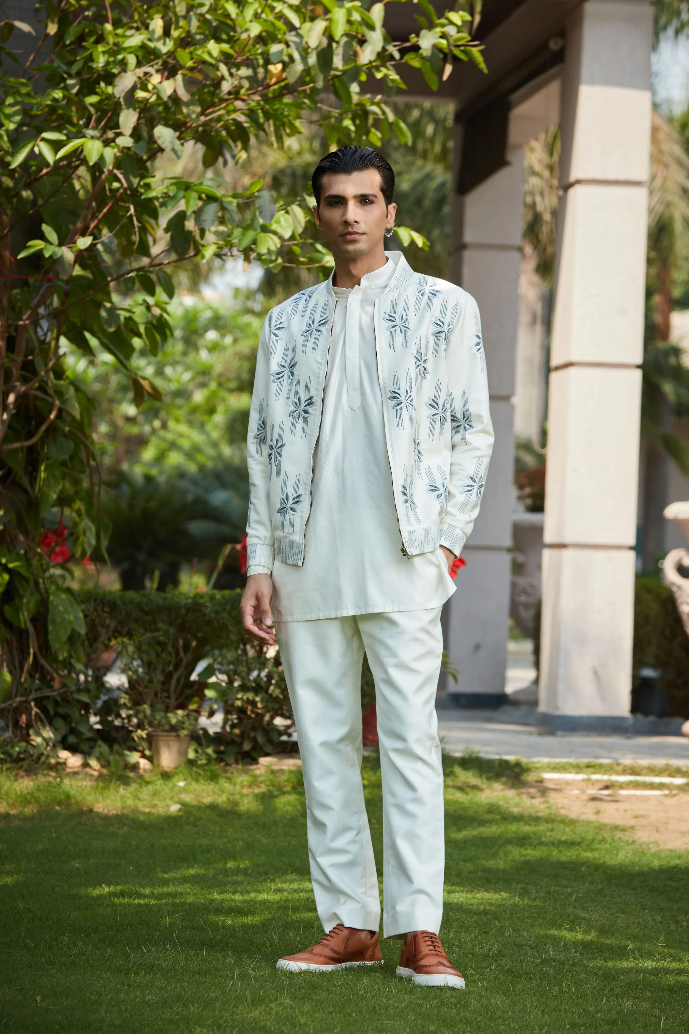 Zaire Bomber Jacket With Kurta Set